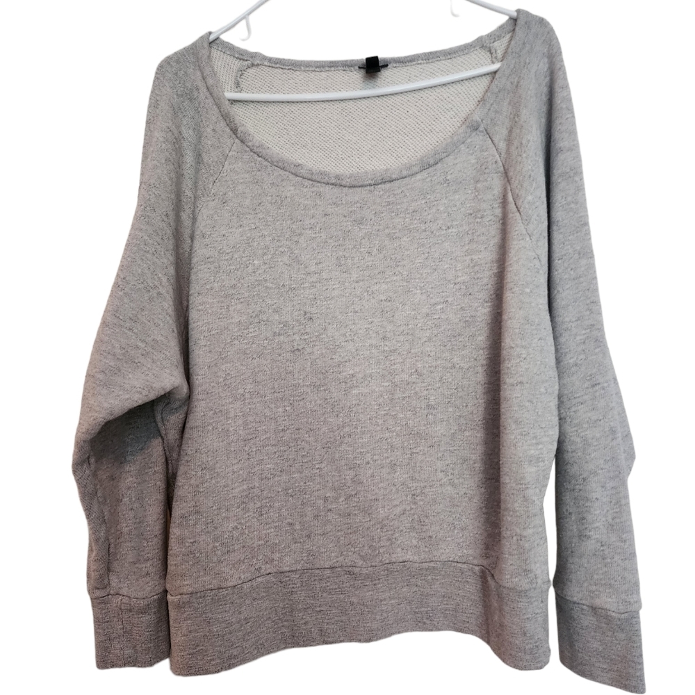 J. Crew Gray Scoop Neck long sleeve Cotton pullover Sweatshirt Small Medium
